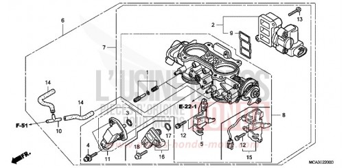 CORPS DE PAPILLON GL1800A5 de 2005
